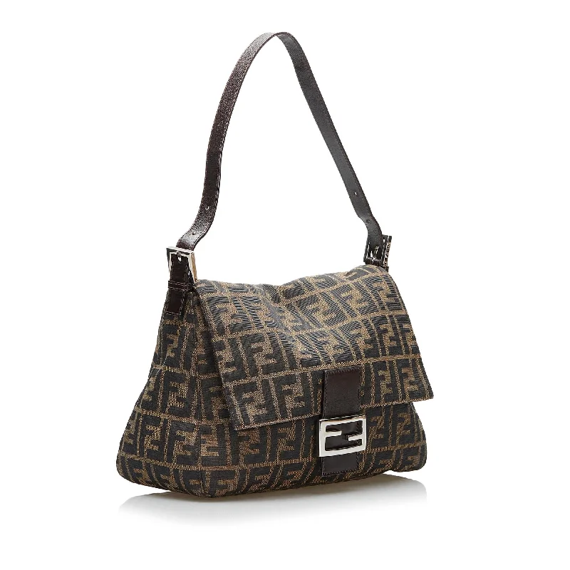 Fendi bags with a detachable mobile phone holder for on - the - go connectivityFendi Zucca Mamma Shoulder Bag (SHG-37733)