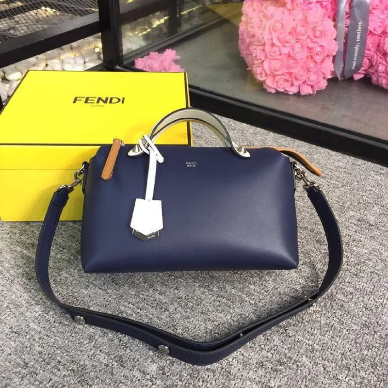 Fendi bags with a detachable mobile phone holder for on - the - go connectivityFendi By The Way Medium Bag Dark Blue