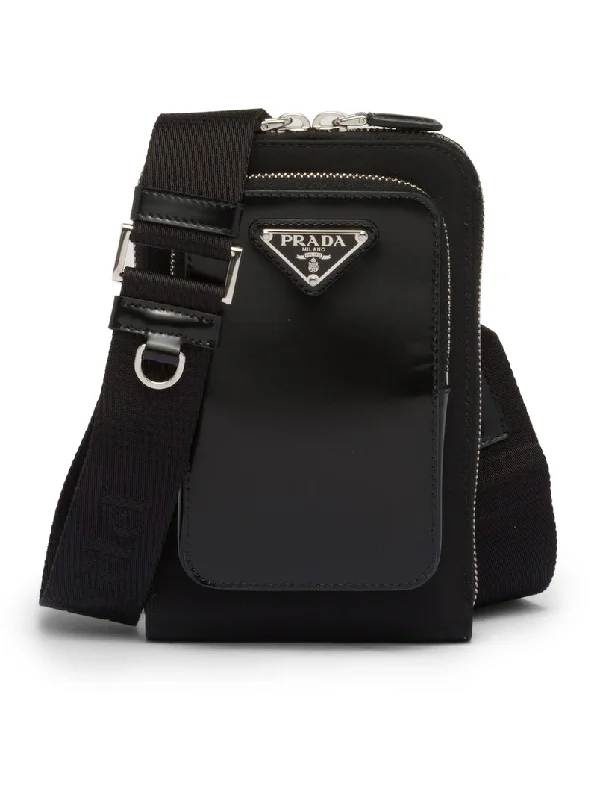 Prada nylon backpacks with a multi - pocket design for better organizationPrada Men Smartphone Holder In Re-Nylon And Brushed