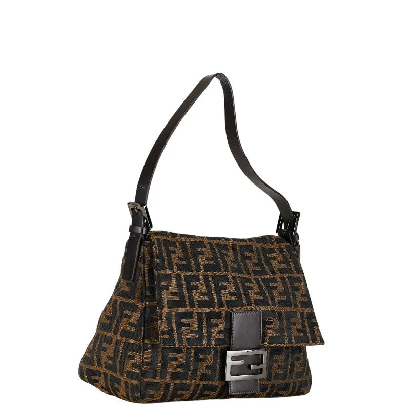 Fendi Sunshine Shopper bags with a contrast - stitched handle for a unique and stylish lookFI Zuchino MANMABACKET HANDBACK 8BR001 Brown canvas leather ladies FENDI