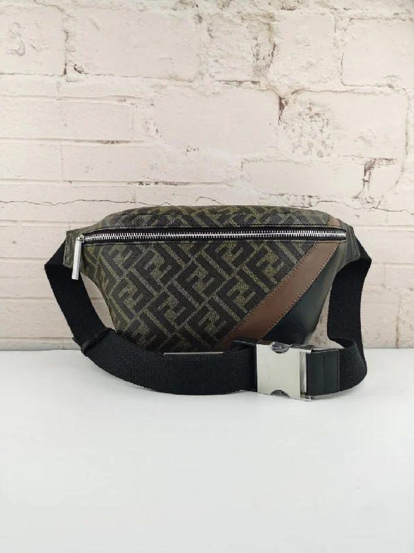 Fendi By The Way bags with a 3D - printed FF logo for a modern and textured lookFendi Belt Bag Khaki/Brown For Men, Men’s Bags 18.1in/46cm