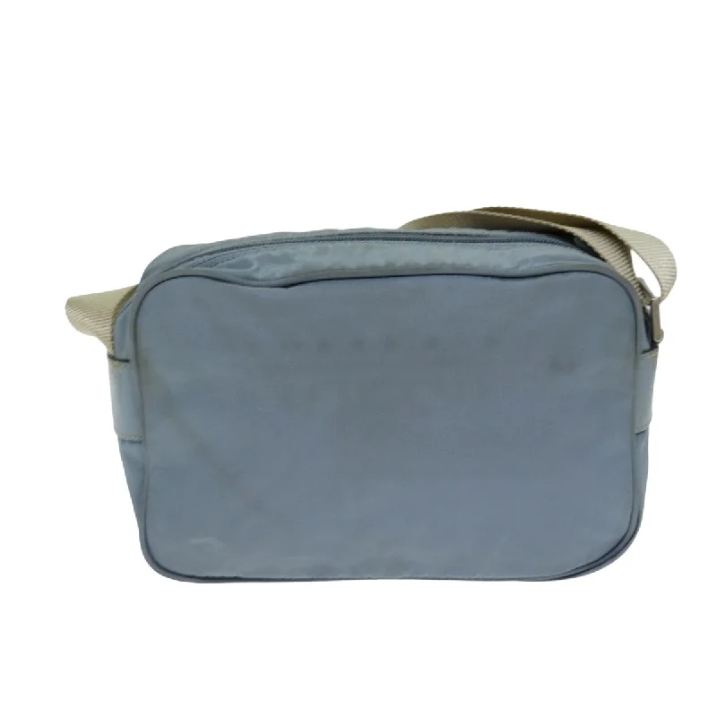 Prada handbags with a metal - framed clasp for durability and stylePRADA Shoulder Bag Nylon Blue  fm3565