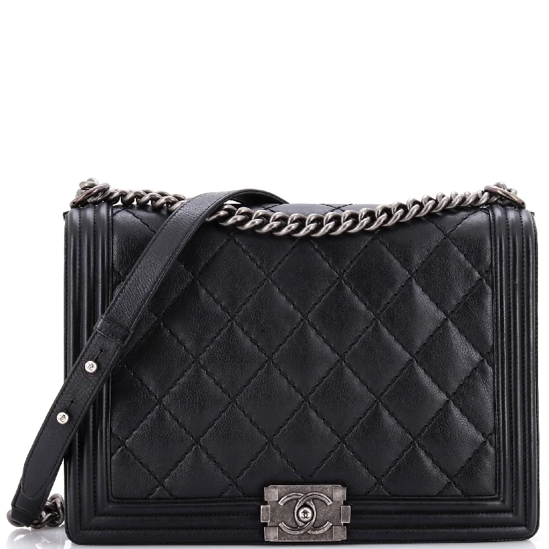 Prada handbags with a beaded trim for a touch of glamour and eleganceStitch Boy Flap Bag Quilted Calfskin New Medium