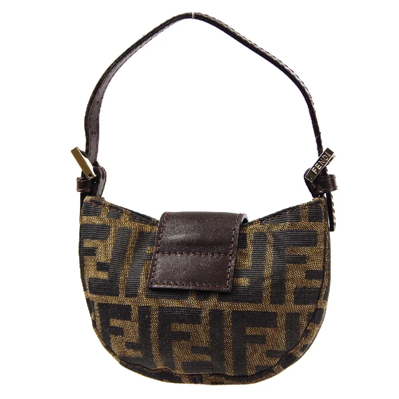 Fendi By The Way bags with a detachable pouch for separating small itemsFENDI Zucca Mini Handbag Brown 48614