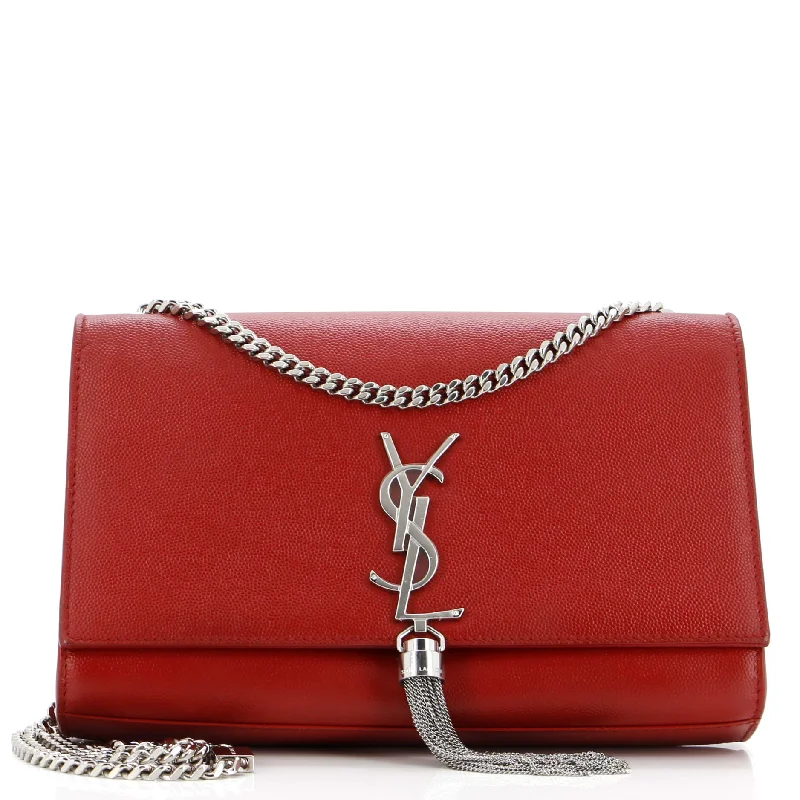 Prada Cleo bags with a contrast - colored interior for visual interestClassic Monogram Tassel Crossbody Bag Leather Medium