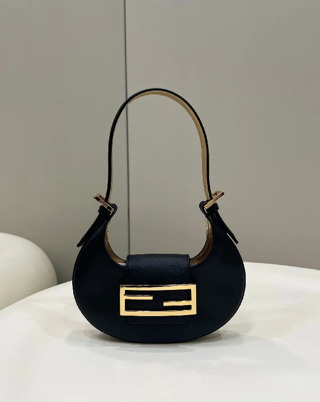 Fendi handbags with a perforated leather detail for a breathable and unique designFendi Cookie Black Shoulder Bags