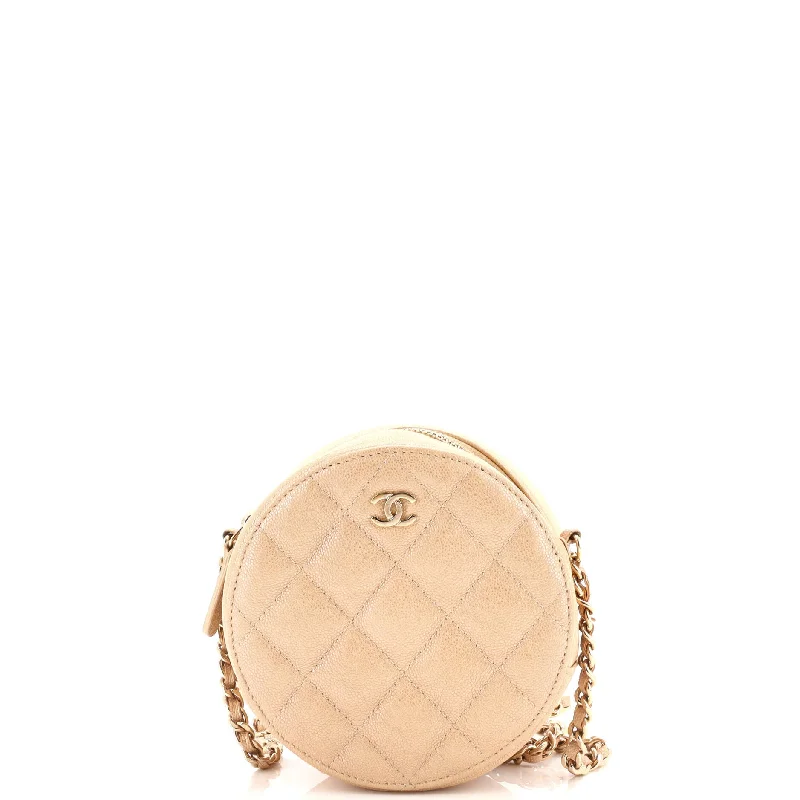 Prada crossbody bags with a keychain holder for practicalityRound Clutch with Chain Quilted Caviar Mini