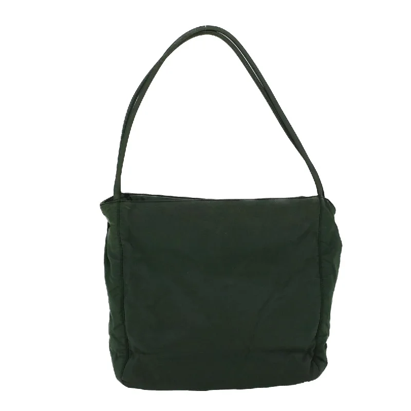 Prada nylon backpacks with a padded back panel for comfort during long - term usePRADA Shoulder Bag Nylon Green  bs9257