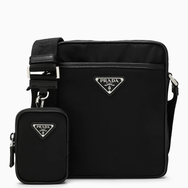 Prada nylon backpacks with a sleek, minimalist appearancePrada Black Re-Nylon Cross-Body Bag Men