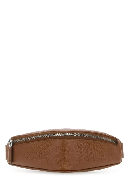 Prada Cleo bags with a crystal - embellished logo for added luxuryPrada Man Brown Leather Belt Bag