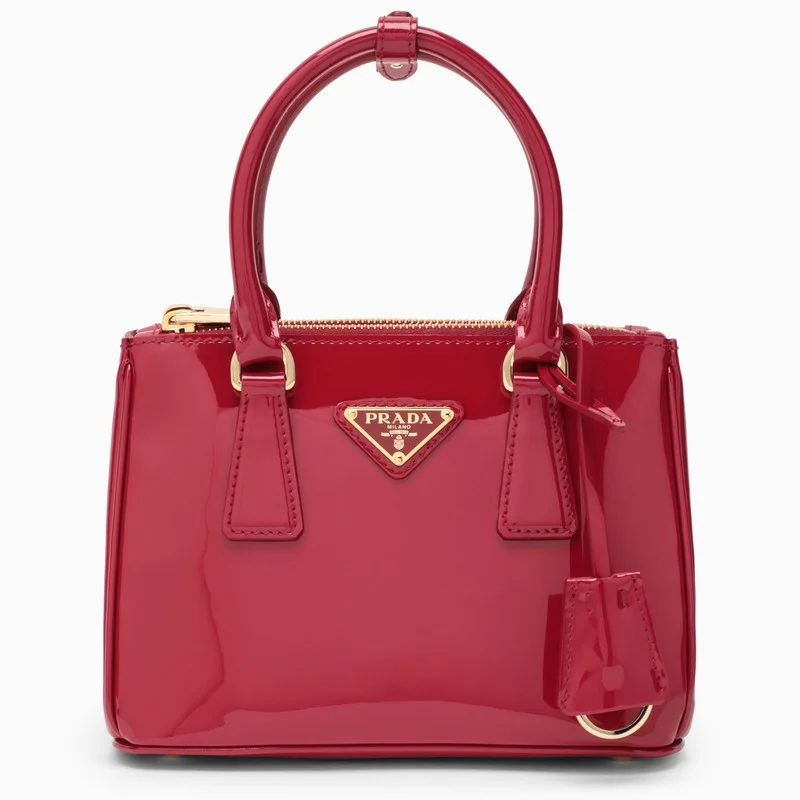 Prada tote bags with a water - resistant coating for outdoor activitiesPrada Mini Galleria Bag In Cherry Patent Leather Women