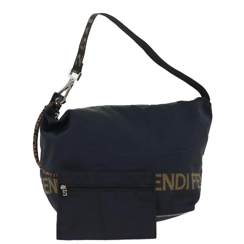 Ladies Fendi shoulder bags with a detachable phone stand for hands - free viewingFENDI Shoulder Bag Nylon Black  yb361