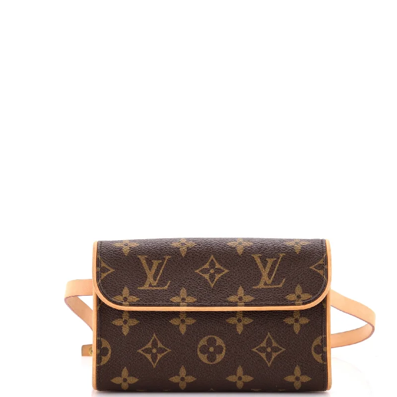 Prada handbags with a metal - framed clasp for durability and styleFlorentine Waist Bag Monogram Canvas