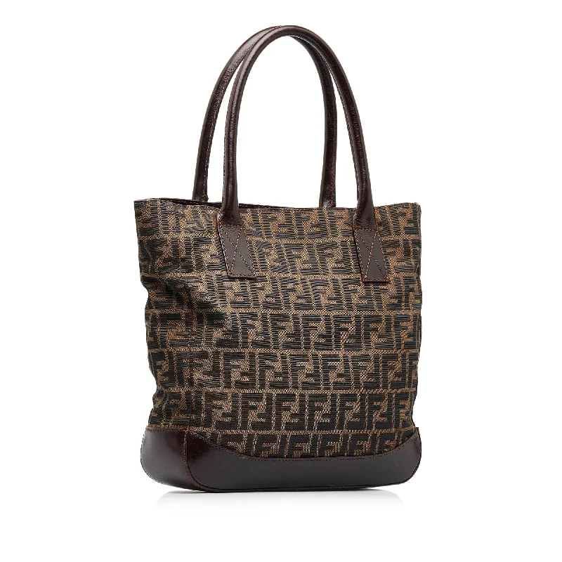 Fendi backpacks with a retractable handle for easy transportationBrown Fendi Zucca Tote