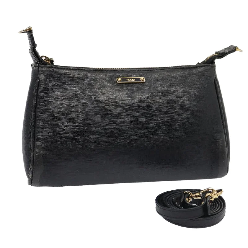 Ladies Fendi Peekaboo bags with a detachable shoulder strap for different carrying optionsFENDI Shoulder Bag Leather Navy  80189