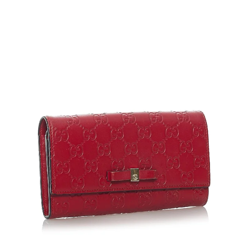 Gucci tote bags for women with a printed Gucci logoGucci Guccissima Long Wallet (33264)