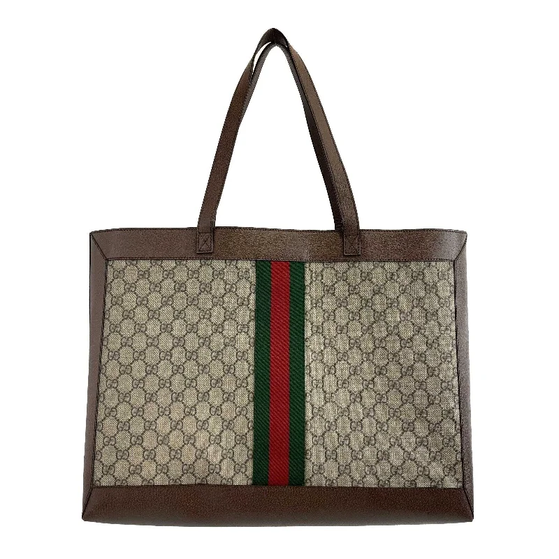 Women Gucci bags with a snap - button closure and a decorative charmGUCCI - Ophidia GG Soft Medium Beige / Brown Tote