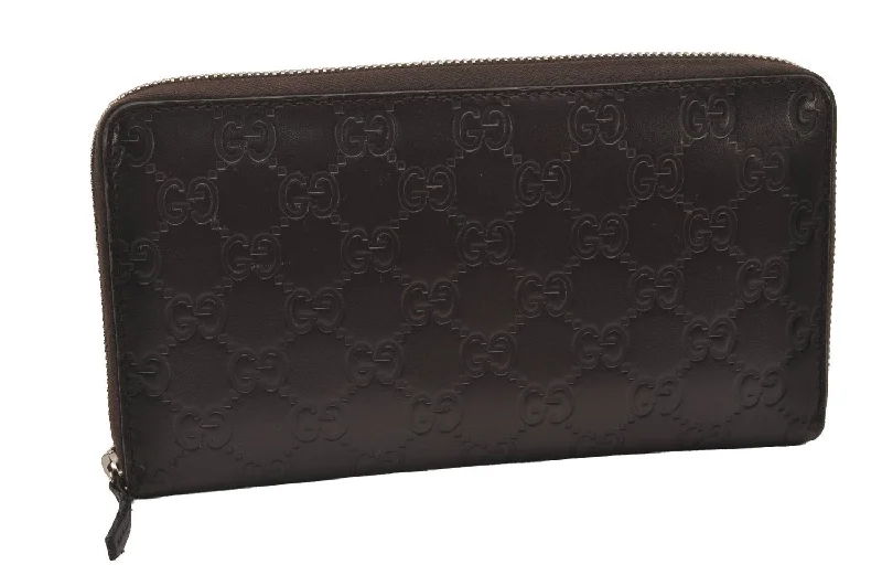 Gucci handbags for women with a beaded trimAuthentic GUCCI Guccissima GG Leather Long Wallet Purse 233194 Brown 2844I