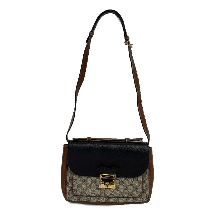 Small - sized Women Gucci shoulder bags for evening outingsGUCCI - Padlock Mini Monogram Brown Top Handle - Crossbody / Shoulder Bag