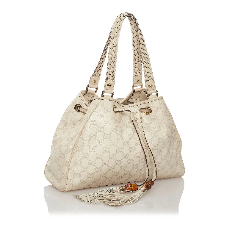 Women Gucci crossbody bags with a woven leather strapGucci Guccissima Peggy Tote Bag (27211)